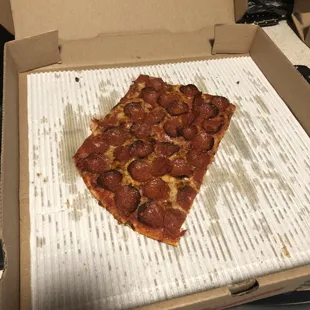 a slice of pepperoni pizza