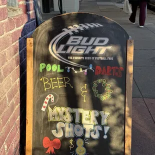 Mystery Shot sign