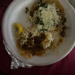 Asada and Barbacoa taco