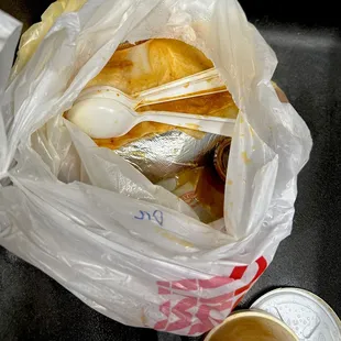a bag full of food