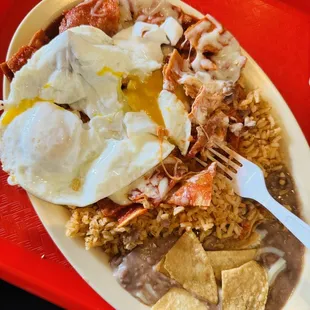 Chilaquiles with Eggs Plate !! The breakfast of champions!!!