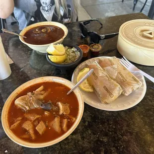 Menudo, birria &amp; cheese tamales! All very delicious!