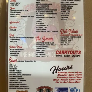 menu