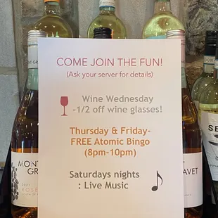 a sign for wine tasting