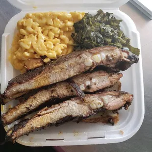 Rib combo 
Side of Mac &amp; Cheese And Collard Greens