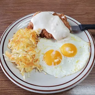 Chickn Fried Steak and Eggs