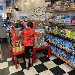a young boy in a store