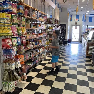 a woman in a grocery store
