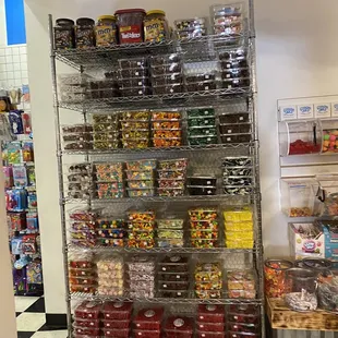 shelves full of candy