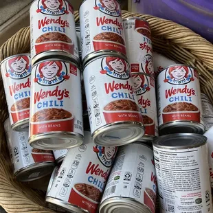 a basket full of wendy&apos;s chilis
