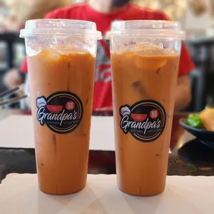 two cups of iced coffee