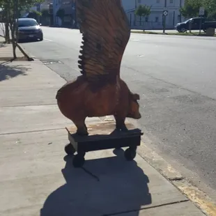 an eagle on a skateboard