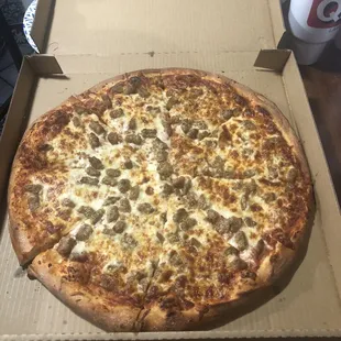 My favorite Italian sausage pizza great cheese, nice texture I love it.