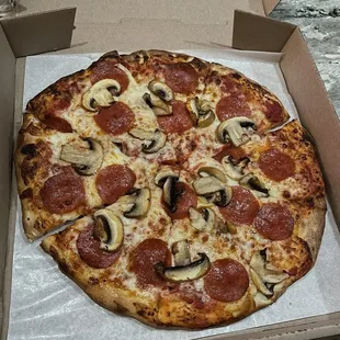 Pepperoni and Mushroom Medium Pizza