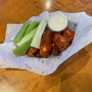Awesome Wings-Hot with Celery.
