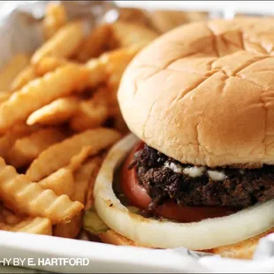 A delicious burger and fries from one of my favorite burger joints, Grandstand.