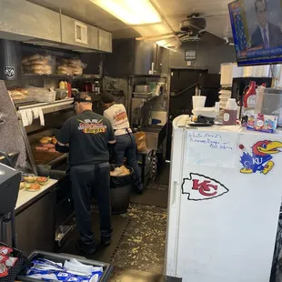 View from tiny space in front of register. All waiting and dining is outside.