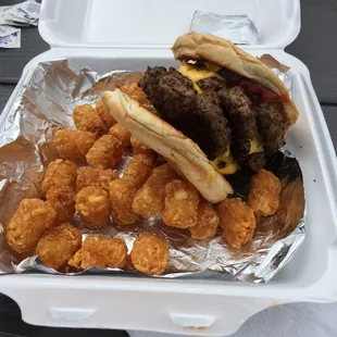 This ain't no wimpy steak burger patty.  Good stuff!!