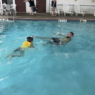 Swimming lessons from dad