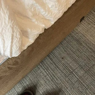 One bed has box spring covered one dont