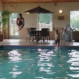 Family had a great time in the pool