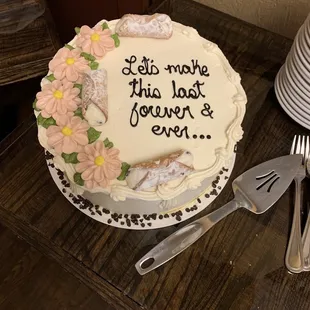 Had a cannoli cake made for a bridal shower.  Delicious!