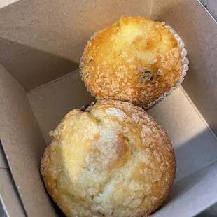 Chocolate chip and blueberry muffins