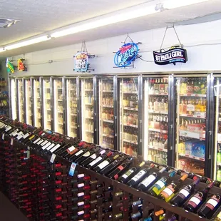 a display of bottles of wine
