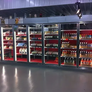 a display of beverages