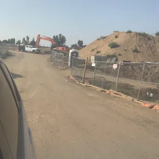 The entrance to Grandview dog park is a construction site and it will be like this for at least another six months.