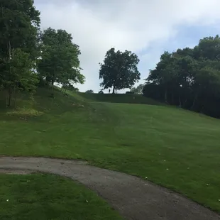 They have to mow behind the 11th green with a push mower tied to a golf cart at Grandview.