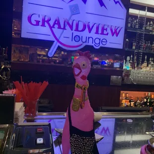 Mr. Chicken hanging out @ the bar with me!