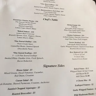 Their menu