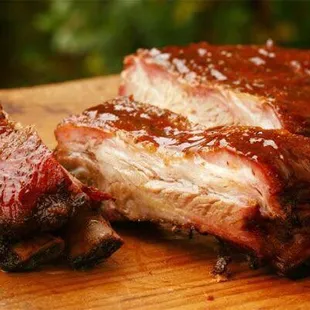 ribs on a cutting board