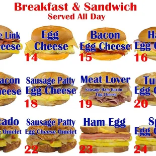 Breakfast and Sandwiches served all day