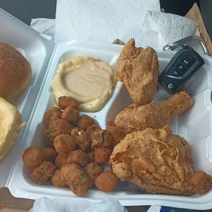 Wing, drum and thigh. Next to my key fob. How can they use those huge hungry man sized pieces  and stay in business?