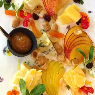 Cheese and Fruit Plate with Honey