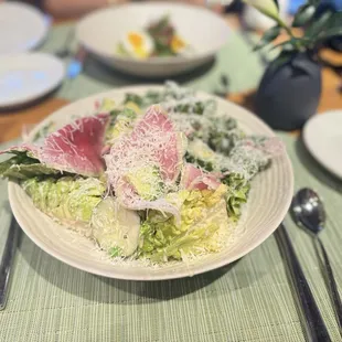 Gem salad with watermelon radish