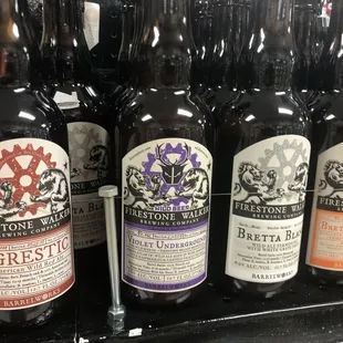 a variety of bottles on display
