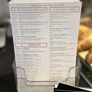 the menu