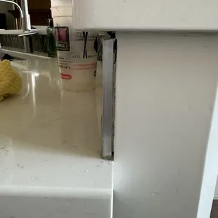 More grout coming out from improper installation.