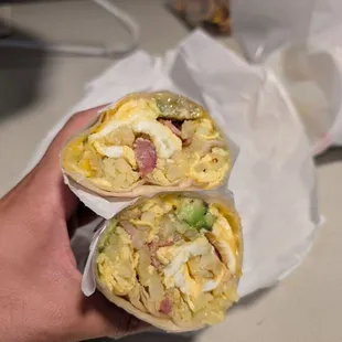 Western burrito with avocado