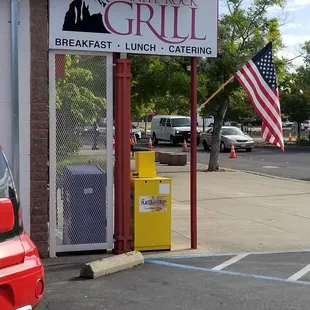 The outside corner at the side parking lot
