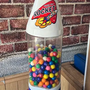 Gum ball machine up front