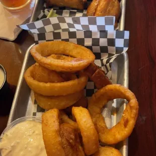 Wings and onion rings
