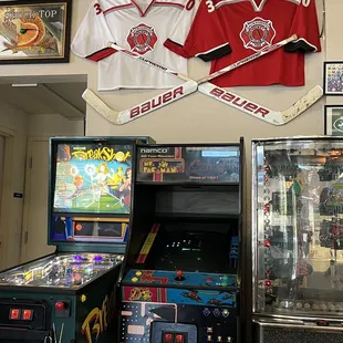 a hockey jersey hanging on the wall