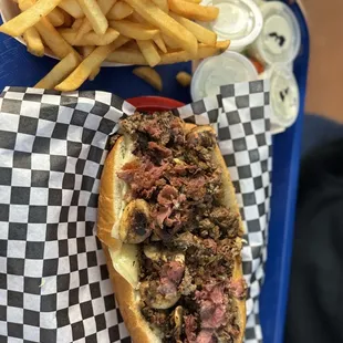 New York Grinder with French Fries with Blue Cheese