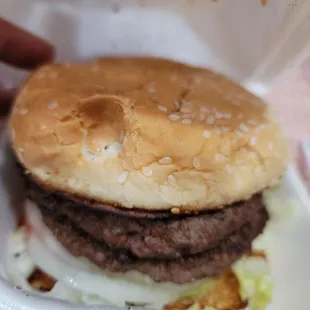 Double. 1/2 lb burger