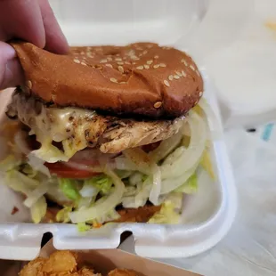 Grilled chix sando. Bomb!