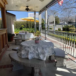 Nice little porch to enjoy your morning coffee with breakfast or lunch with friends.